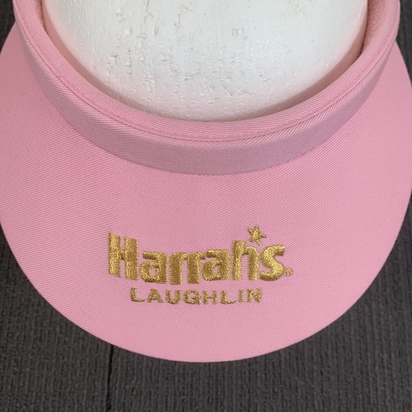Harrah's Laughlin Visor Womens OS Pink Gold Embroidered Golf Tennis Cap - Picture 5 of 11